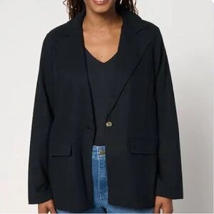 NWT Me by Jennie Garth Mullholland Linen Blend Blazer Black size Medium